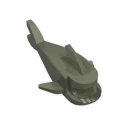 Animal Body Part, Shark Body, without Bottom Tube / Dark Gray