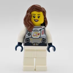 Astronaut - Flat Silver Torso, White Legs, Reddish Brown Hair