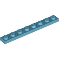 Lego Plate 1 x 8 / Medium Azure