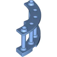 Fence Spindled 4 x 4 x 2 Quarter Round with 2 Studs / Medium Blue