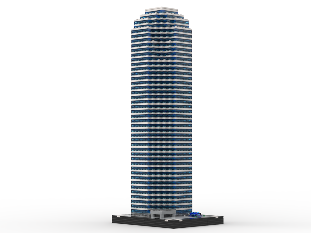Lego Bank of America Plaza Dallas at 1/650th Scale