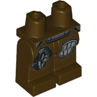 Lego Hips and Dark Brown Legs with Silver Knee Pads Print / Dark Brown
