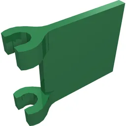 Flag 2 x 2 Square, Flat Clip Edge [Thick Clips] / Green