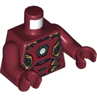 Torso Armor with White Circle and Gold and Silver Plates Print (Iron Man), Dark Red Arms and Hands / Dark Red
