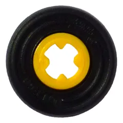 Technic Bush 1/2 Smooth with Black Tire 14mm D. x 4mm Smooth Small Single with Number Embossed on Side (4265c / 59895) / Yellow