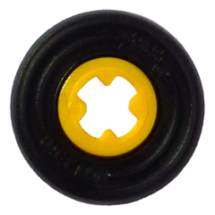 Lego Technic Bush 1/2 Smooth with Black Tire 14mm D. x 4mm Smooth Small Single with Number Embossed on Side (4265c / 59895)