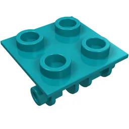 Hinge Brick 2 x 2 Top Plate Thin / Dark Turquoise