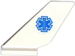 Tail Shuttle with EMT Star of Life (Blue Snake) Pattern on Both Sides (Stickers) - Set 60086