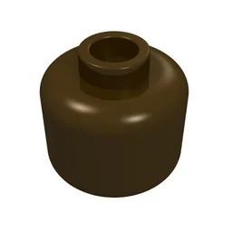 Minifig Head [Plain] [Hollow Stud] / Dark Brown