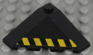 Lego Wedge 4 x 4 (Slope 18 Corner) with Black and Yellow Danger Stripes Pattern Right (Sticker) - Set 7713