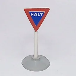 Road Sign Old Triangle Inverted with Halt Print & Type 1 Base / White