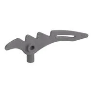 Weapon Scythe / Crescent Blade Serrated with Bar / Flat Silver