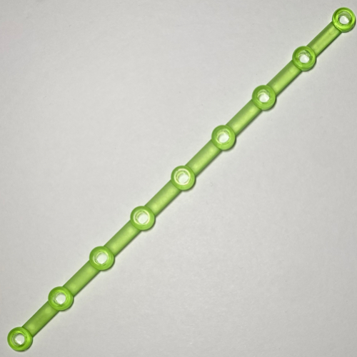 Lego Clikits Connector, Rod 1 x 25 with 9 Holes / Trans-Light Bright Green