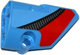 Technic, Panel Fairing # 2 Small Smooth Short, Side B with Red Stripe and Carbon Fiber Pattern (Sticker) - Set 42036