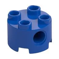 Brick Round 2 x 2, Pin Holes / Blue