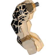 Lego Arm Rock Monster Large, Right with Black Print / Trans-Orange