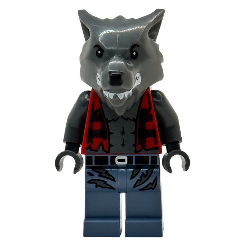 Lego Werewolf, Torn Red Flannel Shirt, Sand Blue Legs