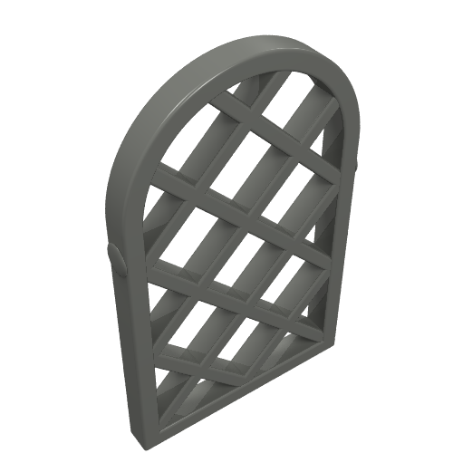 Lego Window 1 x 2 x 2 2/3 Pane Lattice Diamond with Rounded Top / Dark Bluish Gray