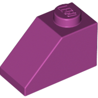 Lego Brick Sloped 45° 2 x 1 with Bottom Pin / Magenta