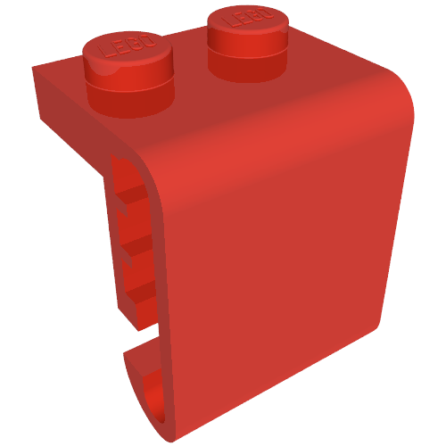 Lego Train, Steam Engine Cylinder, 1 x 2 Studs, Round Surfaces, Interior Grooves / Red