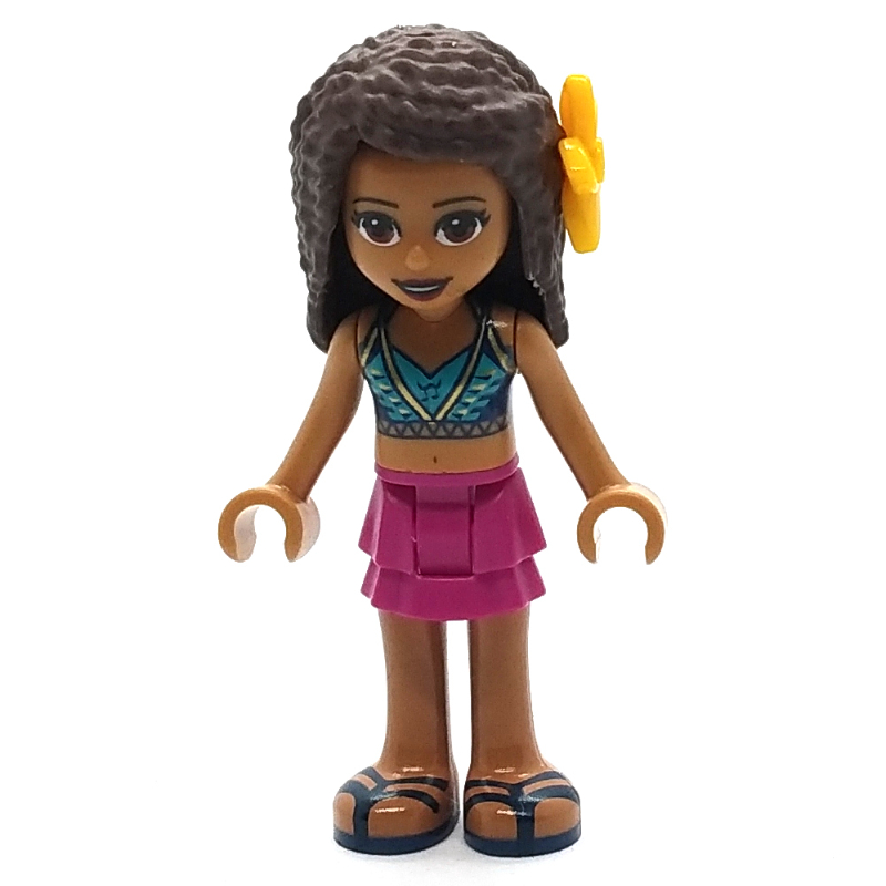 Lego Andrea - Dark Azure Bikini, Magenta Skirt, Flower