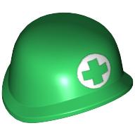 Lego Helmet Army with Green Cross in White Circle Print (Medic)