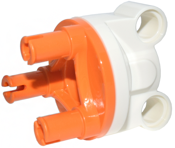 Lego Technic, Steering Axle with 2 Pin Holes with Orange Wheel Hub 3 Pins Round (11950 / 92909)
