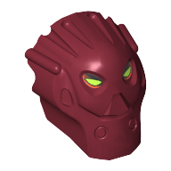 Lego Minifig Head Special, Inika Toa Jaller Print / Dark Red