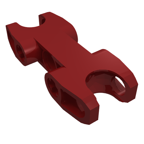 Lego Technic Axle and Pin Connector 2 x 5 with Two Ball Joint Sockets [Closed Sides] [Closed Axle Holes] / Dark Red