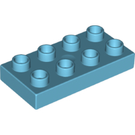 Lego Duplo Plate 2 x 4 / Medium Azure
