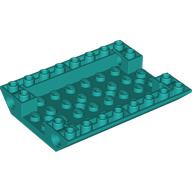 Lego Brick Sloped Inverted 45° 6 x 8 Double with Pin Holes on Sides / Dark Turquoise
