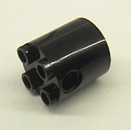 Brick Round 2 x 2 x 2 Robot Body, Axle Holder 'X' Orientation / Black