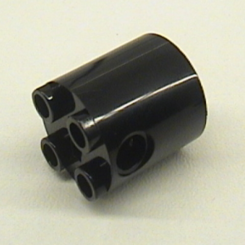 Lego Brick Round 2 x 2 x 2 Robot Body, Axle Holder 'X' Orientation / Black