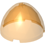Lego Pod, Elongated, Faceted 4 x 4 x 1 2/3 (Dragon Egg Top) / Trans-Orange