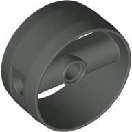 Lego Technic Cylinder 4 x 4 with Pin Holes and Centre Bar, Closed Sides on Bar / Dark Gray
