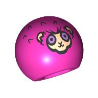Lego Technic Ball Joint, Pygmy Puff Print / Dark Pink