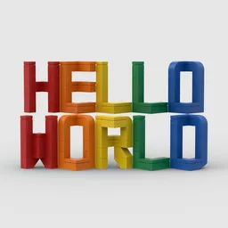 3D Letter Word: HELLO WORLD