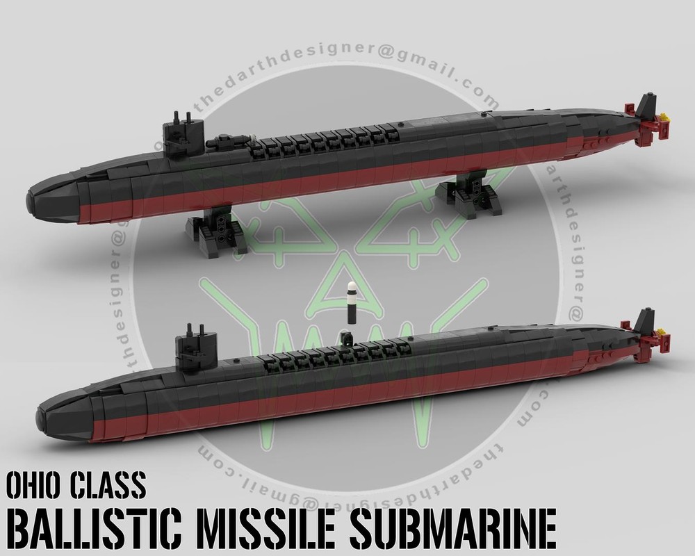 Lego OHIO CLASS | Nuclear Ballistic Submarine | SSBN - 1:300 Scale