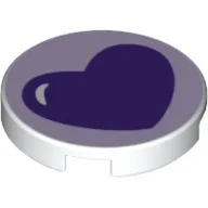 Tile Round 2 x 2 with Purple Heart Print