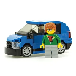 Blue Compact Car