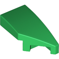 Lego Brick Wedged, Curved 2 x 1 with Stud Notch Right / Green