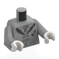 Torso, Robe, Black Collar, Tie, Silver Clasps Print, Light Bluish Gray Arms, White Hands / Light Bluish Gray