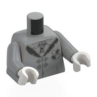 Lego Torso, Robe, Black Collar, Tie, Silver Clasps print, Light Bluish Gray Arms, White Hands / Light Bluish Gray