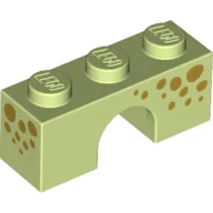 Brick Arch 1 x 3 with Olive Green Animal Spots Print