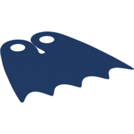 Lego Neckwear Cape, Scalloped 5 Points, Tear-Drop Neck Cut [Spongy Stretchable Fabric] / Dark Blue