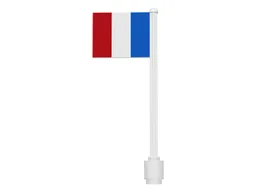 Flag on Flagpole, Straight with France Pattern (Stickers)