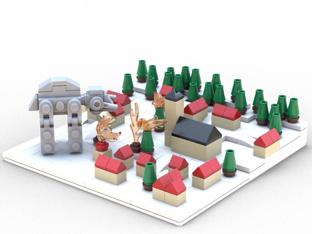 Lego ATAT attacks winter village