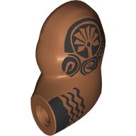 Lego Bigfig Arm, Left with Black Hawaiian Tattoos Print (Maui) / Sienna Brown