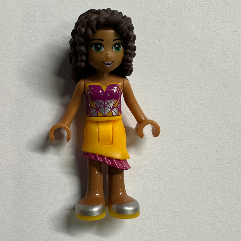 Lego Andrea - Magenta Top, Bright Light Orange Skirt