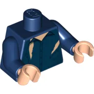 Torso, Cardigan Ripped with White Undershirt Print, Dark Blue Arms, Light Nougat Hands / Dark Blue
